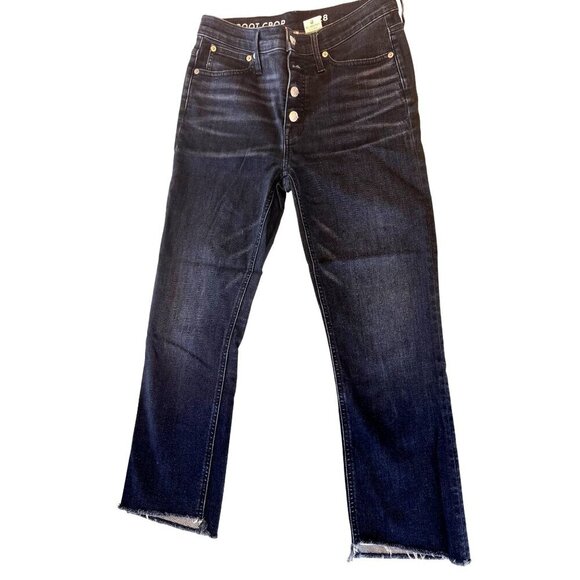 J.Crew Re-Imagined Demi Boot Crop Jeans Sz 28 Black EUC Frayed hem - on trend - Picture 1 of 10